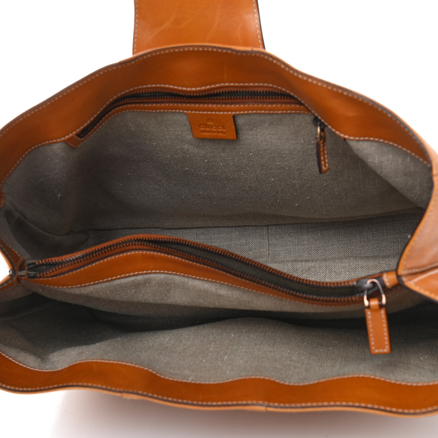 Smooth Calfskin Large Flap Tote Light Brown