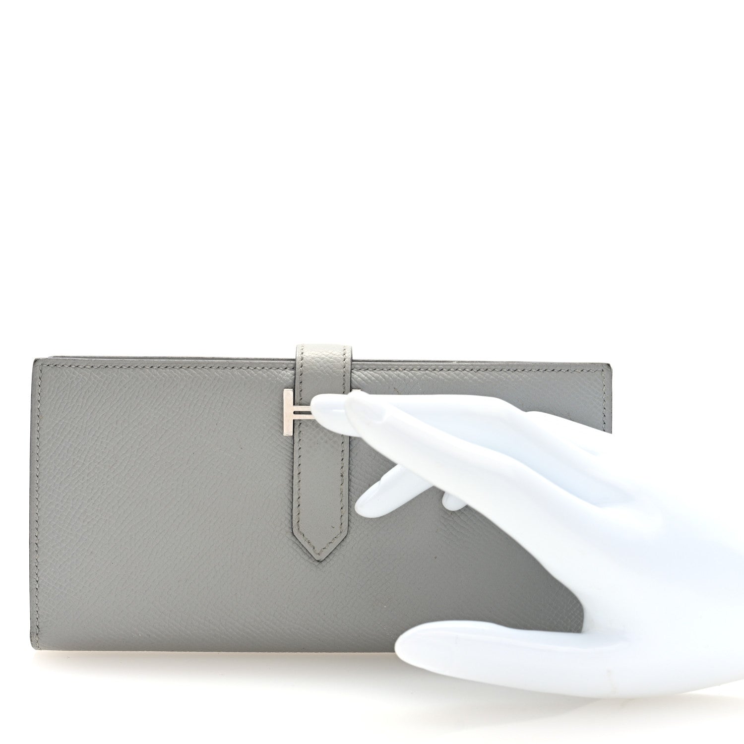 Hermes Epsom Bearn Gusset Wallet Gris Mouette 2 of 7
