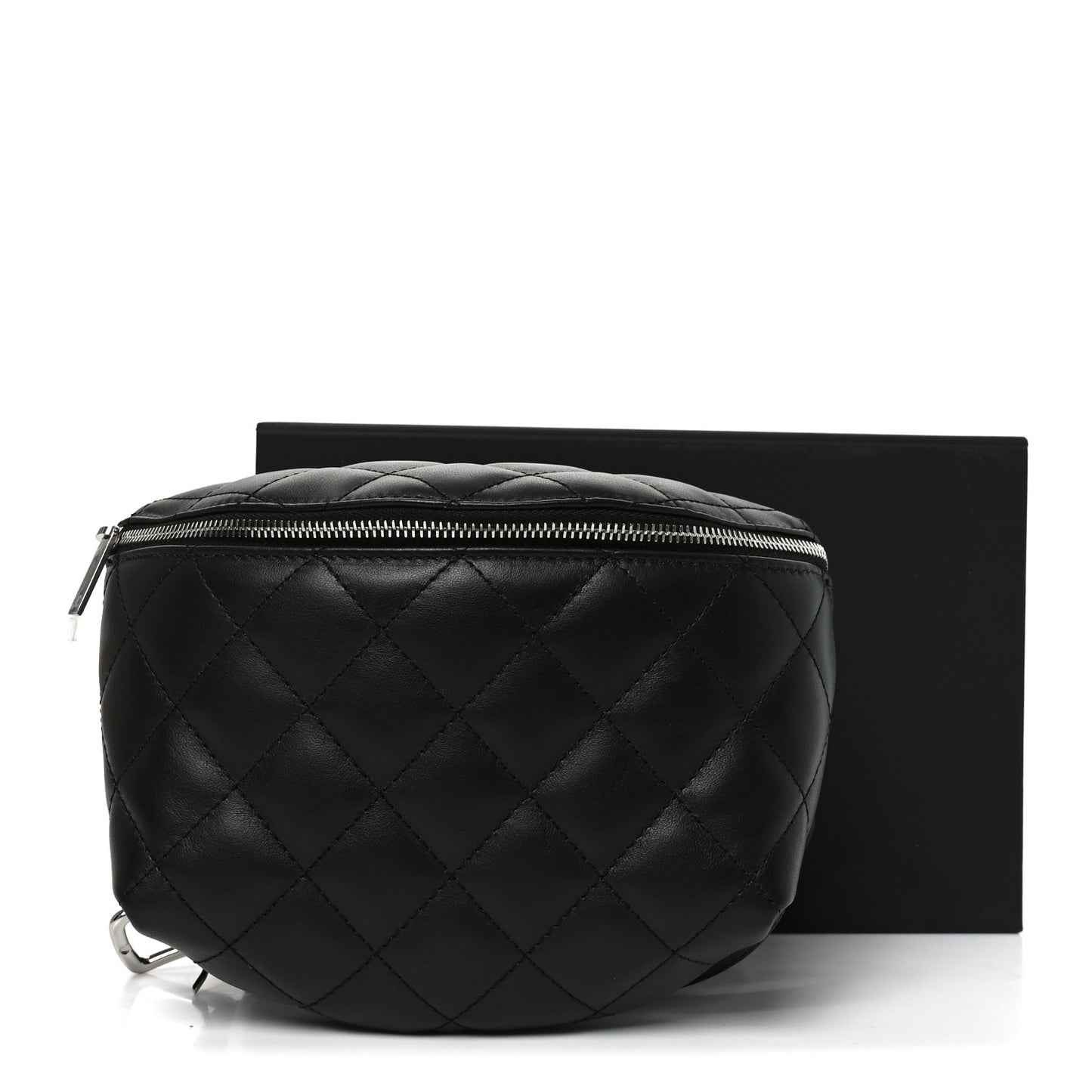 Calfskin Quilted Waist Belt Bag Black
