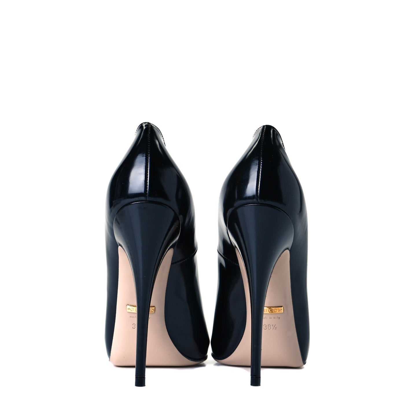 Polished Calfskin Removable Pearly Bow Elaisa Platform High Heel Pumps 38.5 Black