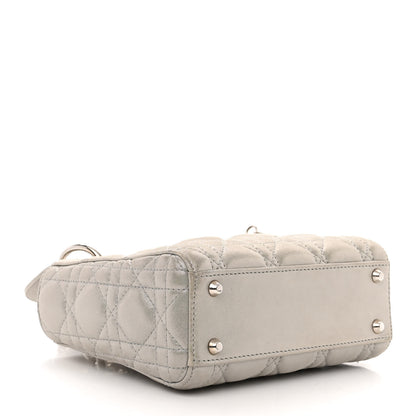 Christian Dior Metallic Lambskin Cannage Mini Lady Dior Silver 4 of 13