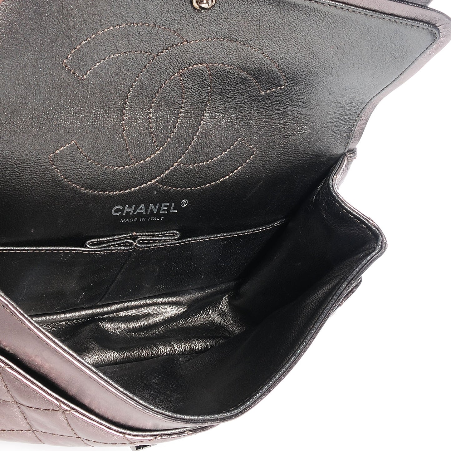 Aged Calfskin 2.55 Reissue 225 Flap Metallic Dark Silver