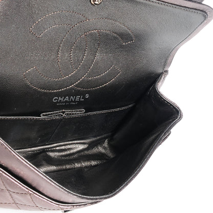 Chanel Aged Calfskin 2.55 Reissue 225 Flap Metallic Dark Silver 7 of 9