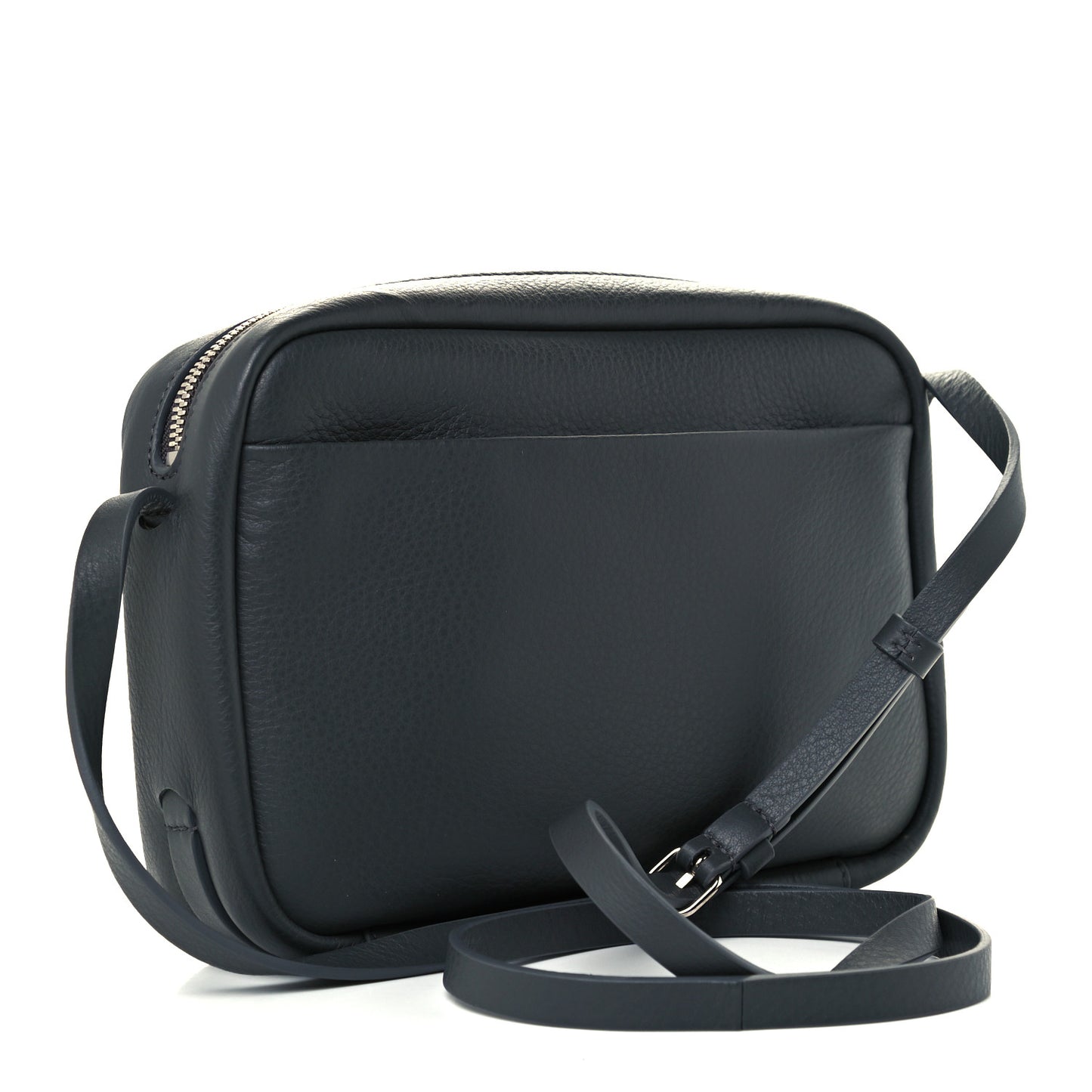 Smooth Calfskin Logo S Everyday Camera Bag Gris Fossile White