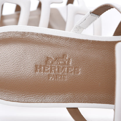 Hermes Nappa Calfskin Olympe Sandals 36 Blanc White 7 of 9