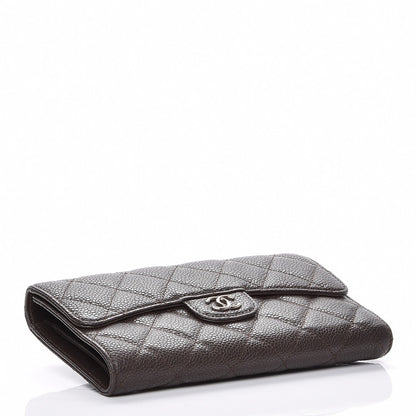 Chanel Caviar Quilted Large Flap Wallet Dark Brown 4 of 8