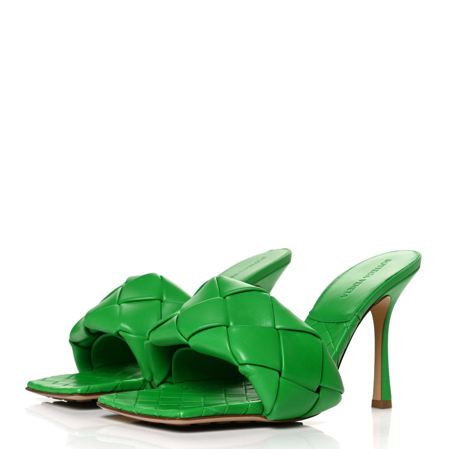 Nappa Maxi Intrecciato Lido 90mm Mule Sandals 41 Grass