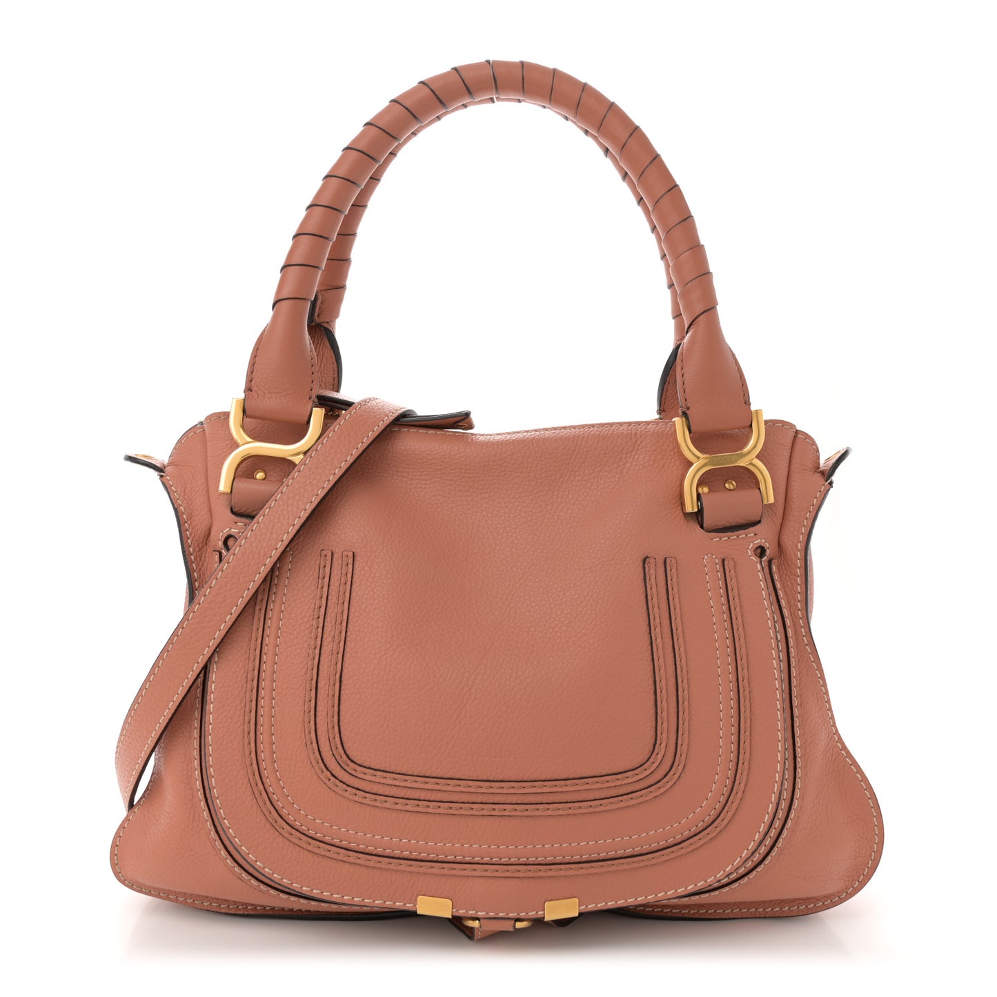 Calfskin Medium Marcie Satchel Fallow Pink