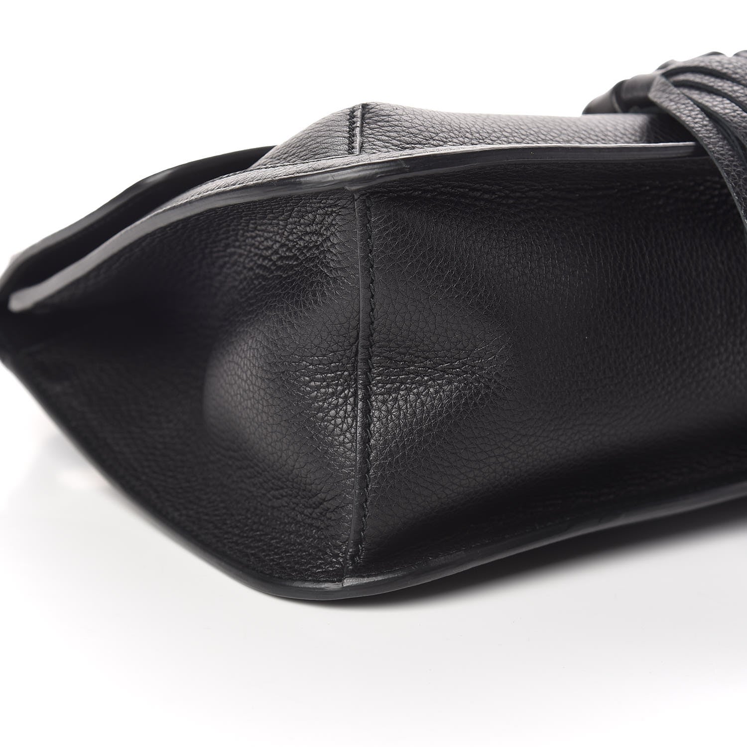 Gucci Pebbled Calfskin Medium Bamboo Daily Flap Shoulder Bag Black 5 of 10
