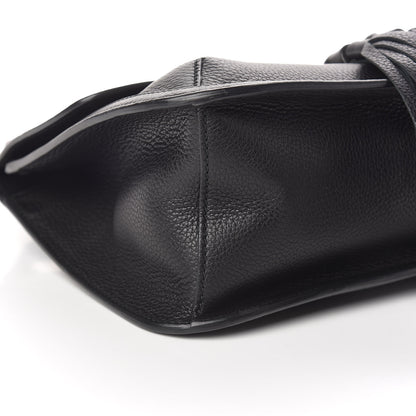 Gucci Pebbled Calfskin Medium Bamboo Daily Flap Shoulder Bag Black 5 of 10