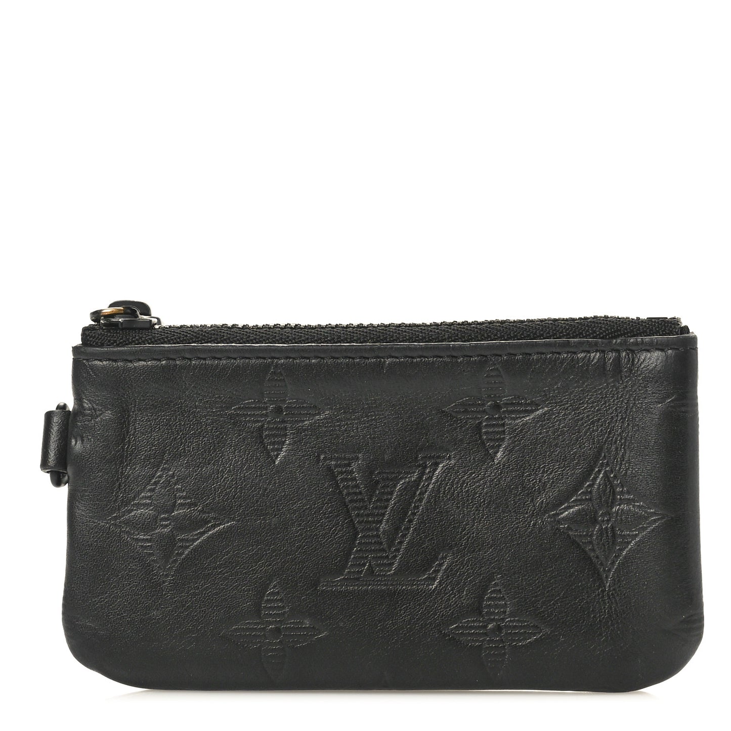 Calfskin Monogram Shadow Key Pouch Black