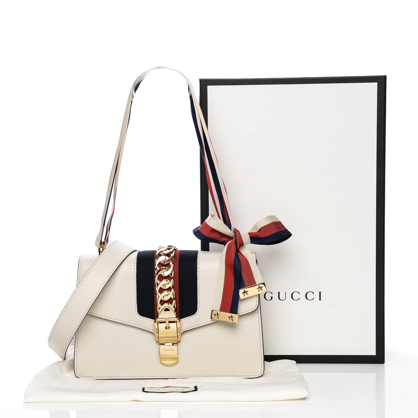 Calfskin Small Sylvie Shoulder Bag Off White