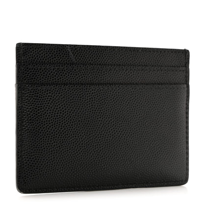 Saint Laurent Grain De Poudre Monogram Credit Card Case Black 3 of 9