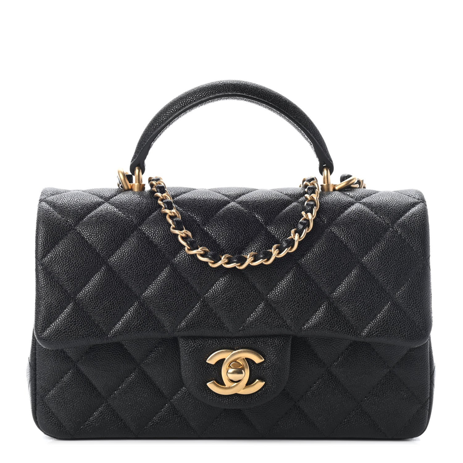 Chanel Caviar Quilted Mini Top Handle Rectangular Flap Black 1 of 8