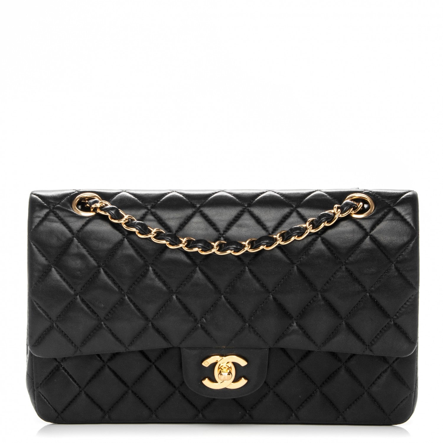 Chanel Lambskin Quilted Medium Double Flap Black 1 of 9