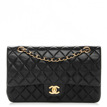 Chanel Lambskin Quilted Medium Double Flap Black 1 of 9