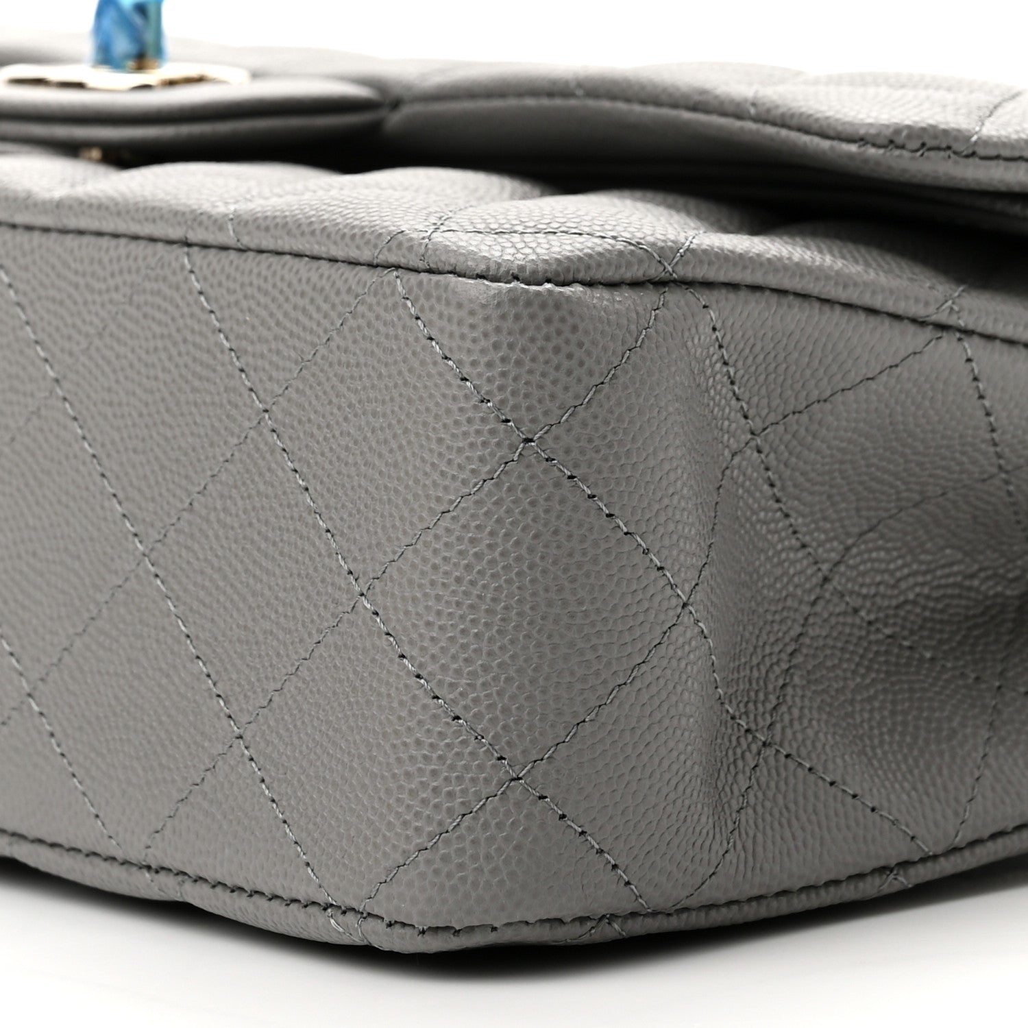 Chanel Caviar Quilted Medium Double Flap Grey 9 of 10