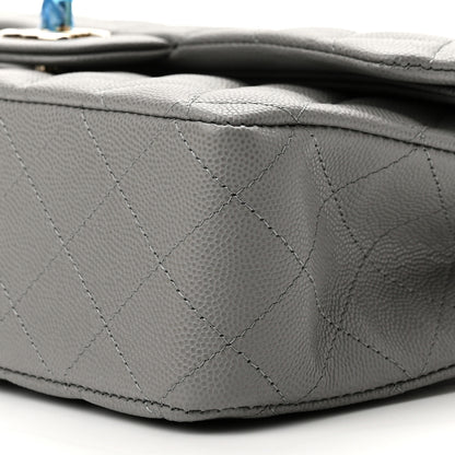Chanel Caviar Quilted Medium Double Flap Grey 9 of 10