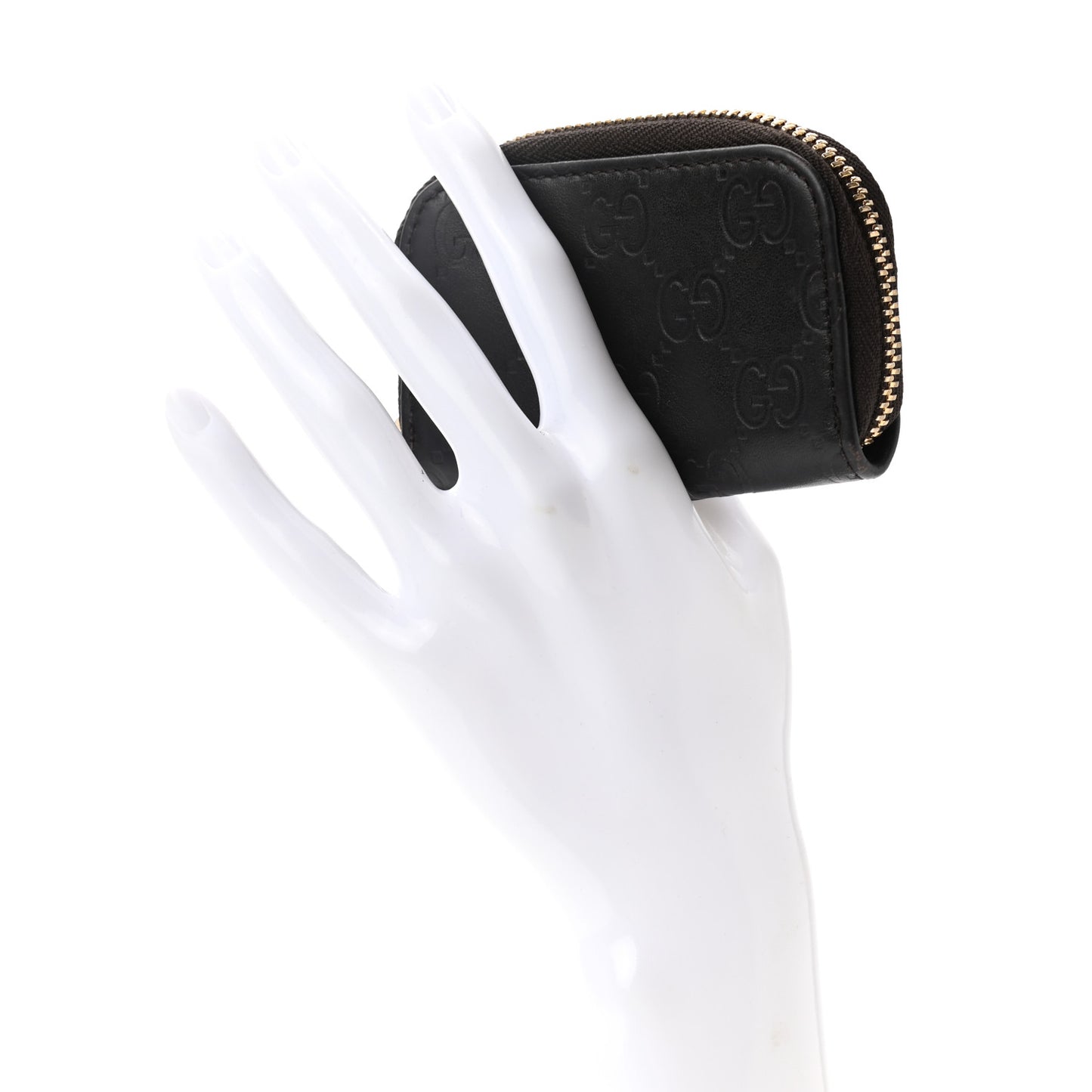 Guccissima Zip Around Coin Purse Wallet Dark Brown