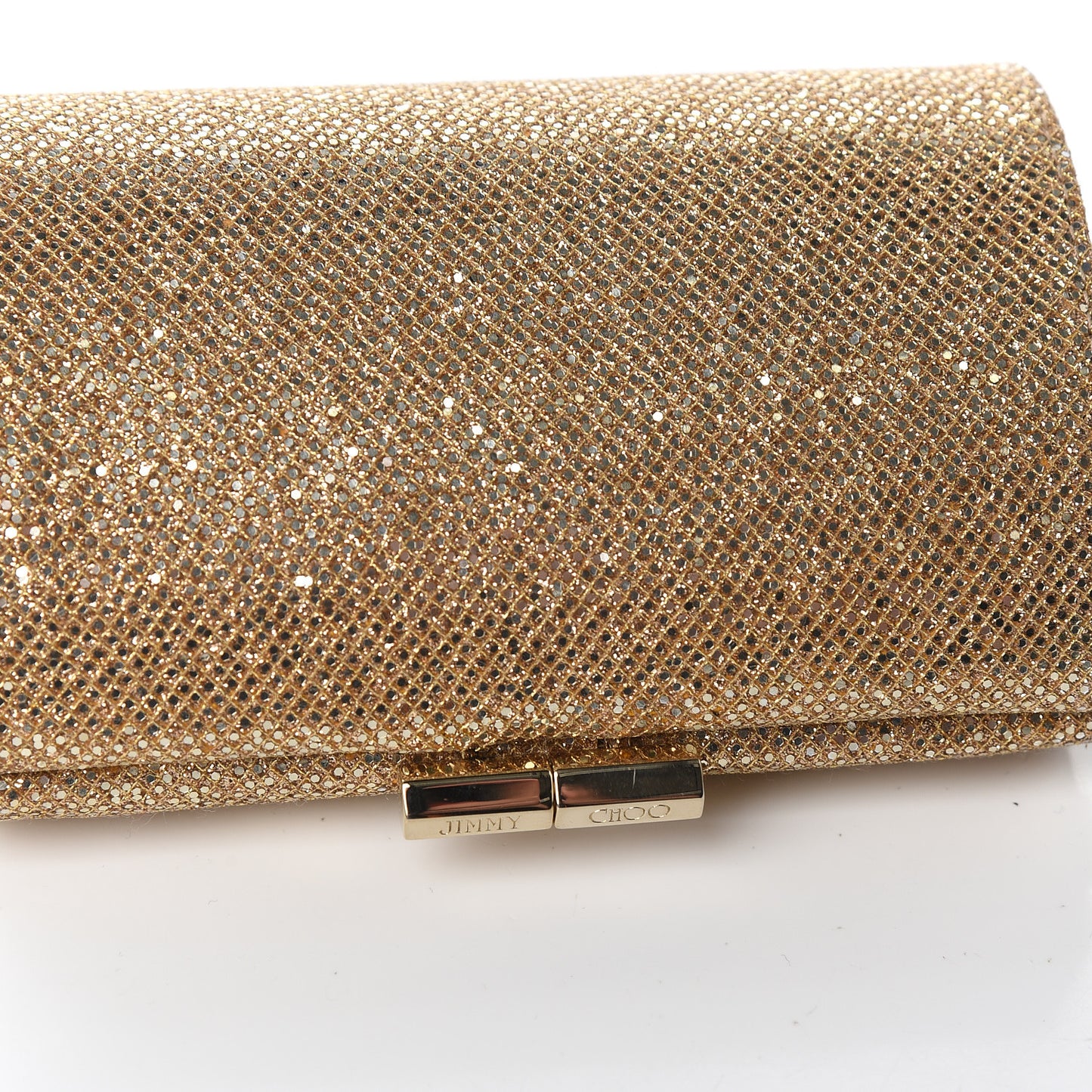 Glitter Fabric Mini Tube Clutch Gold