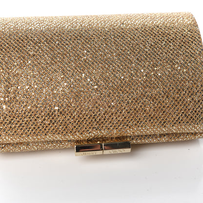 Jimmy Choo Glitter Fabric Mini Tube Clutch Gold 8 of 8