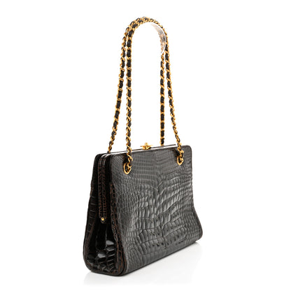 Chanel Alligator Chain Bag Dark Brown 3 of 12