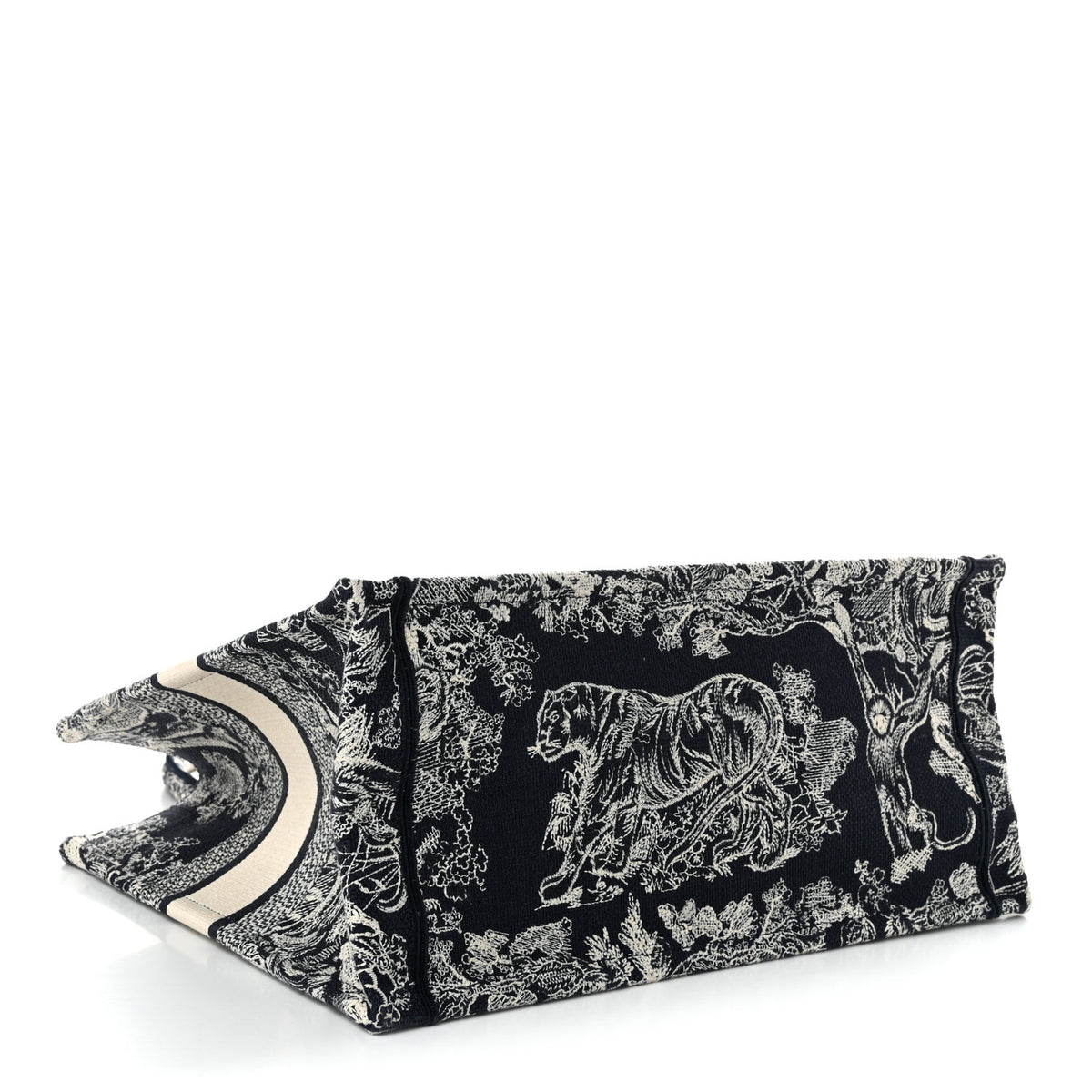 Christian Dior Canvas Embroidered Medium Dioriviera Toile De Jouy Reverse Book Tote Blue 3 of 9