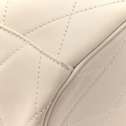 Saint Laurent Lambskin Quilted Le Maillon Bucket Bag Crema Soft 15 of 17
