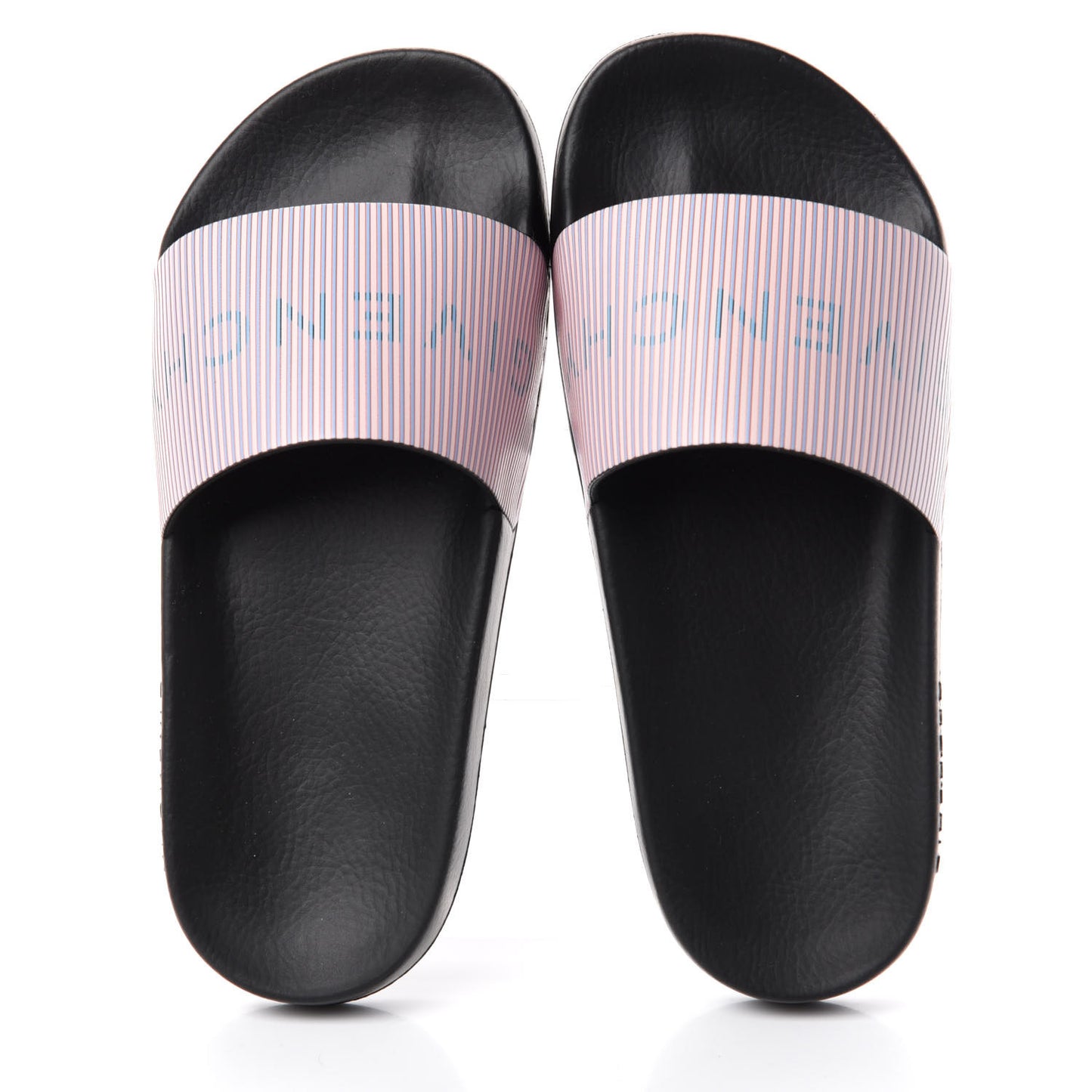 Metallic Calfskin Logo Womens Pool Slide Sandals 36 Light Pink