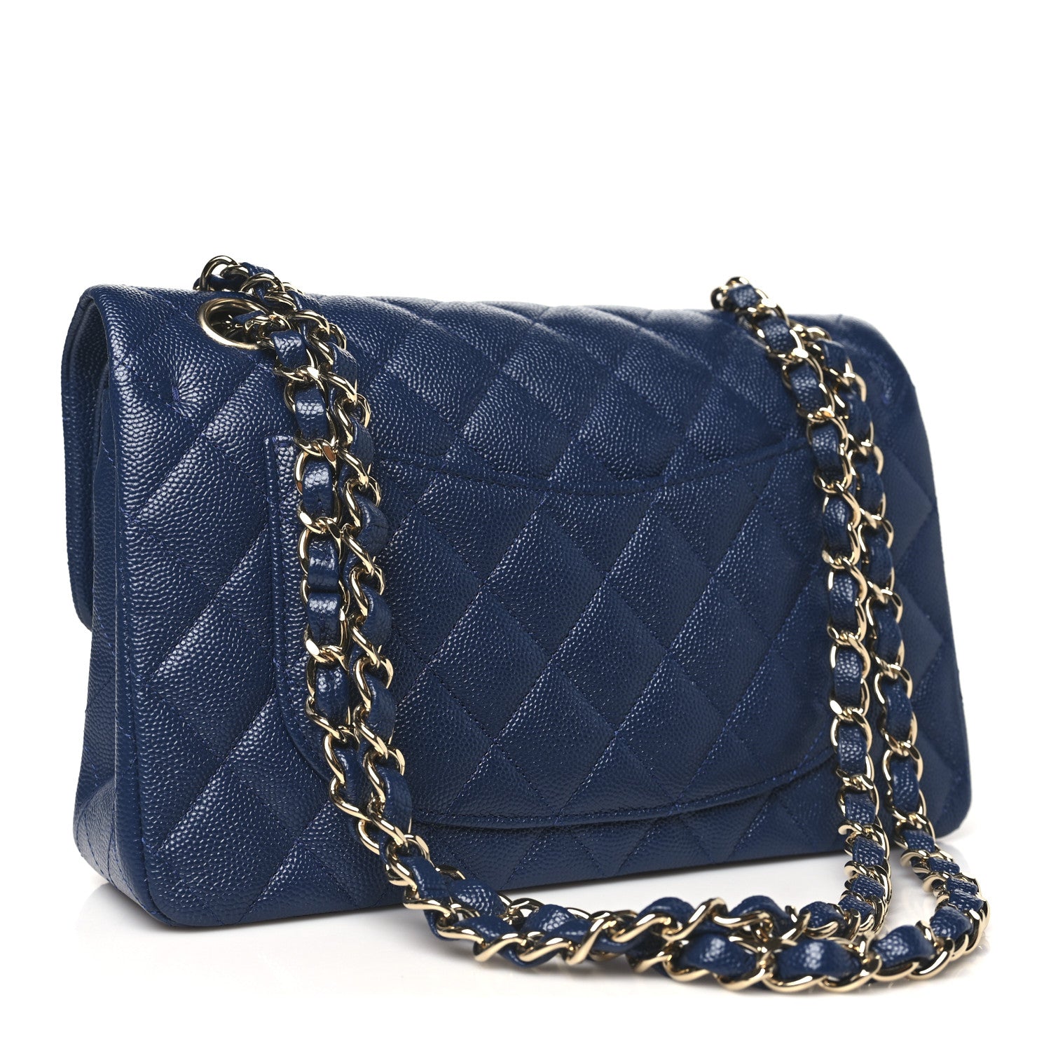 Chanel Caviar Quilted Small Double Flap Blue 3 of 10
