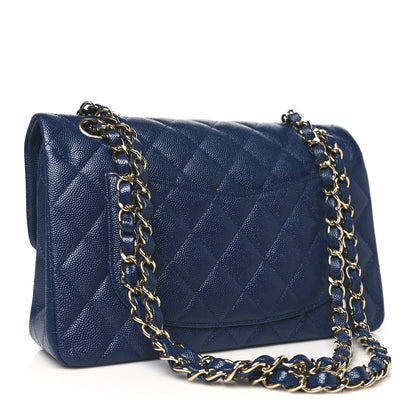 Chanel Caviar Quilted Small Double Flap Blue 3 of 10
