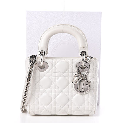 Christian Dior Lambskin Cannage Mini Lady Dior White 14 of 14