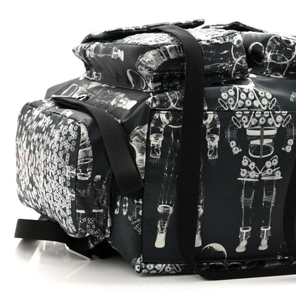 Chanel Sequin Nylon Lambskin Astronaut Essentials Backpack Black White 10 of 11