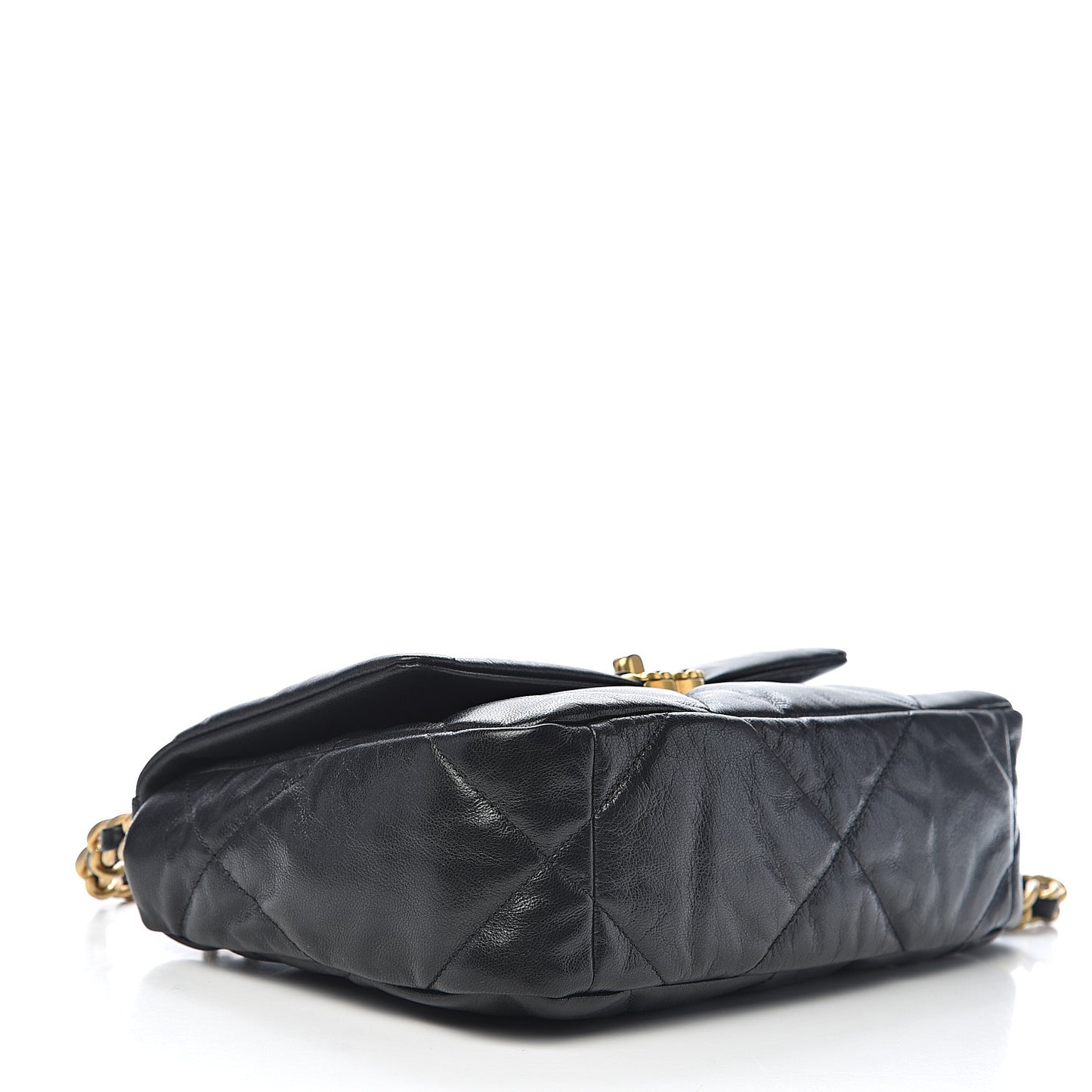 Goatskin Quilted Medium 19 Flap Black