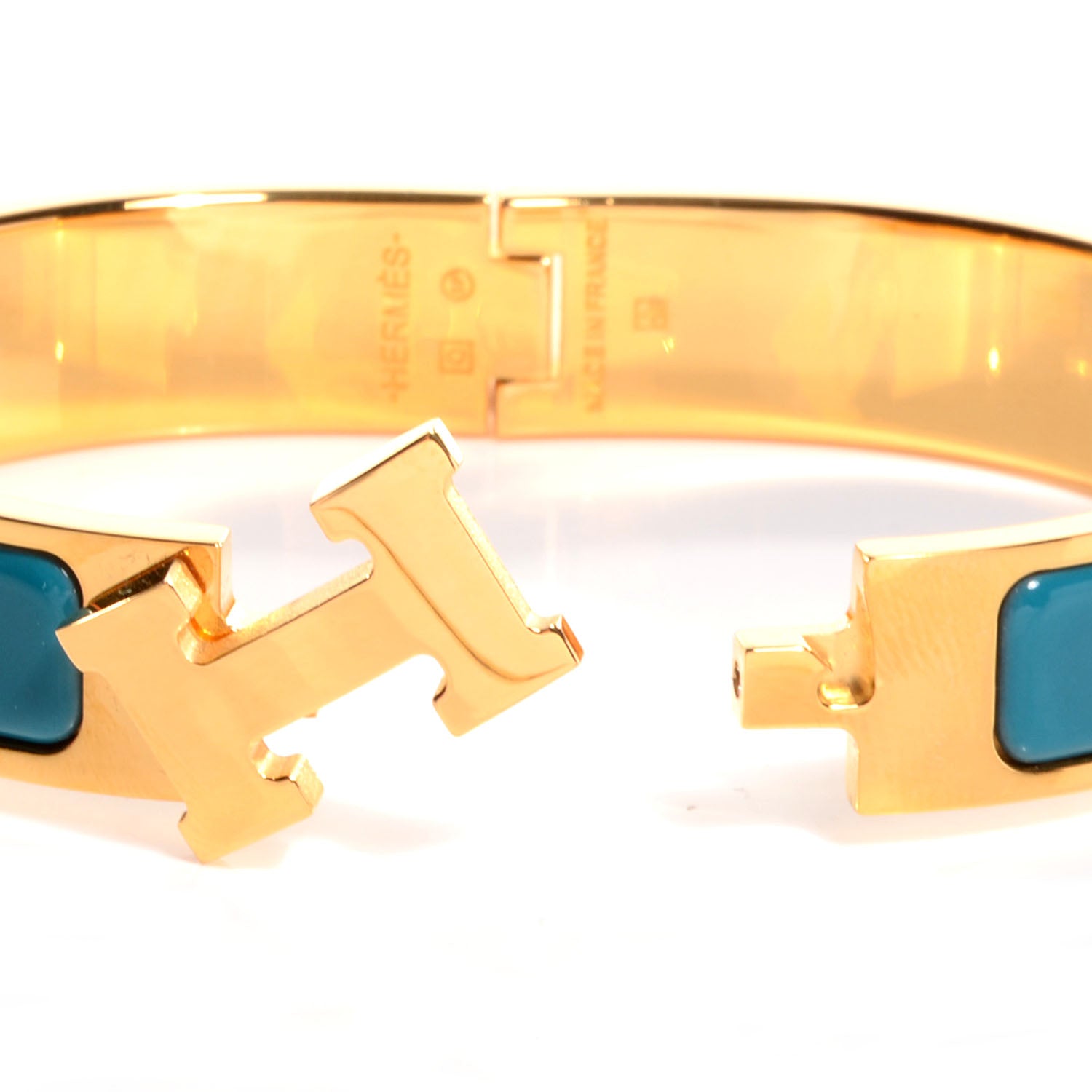 Hermes Narrow Enamel Clic Clac H Bracelet GM Bleu Indien 6 of 7