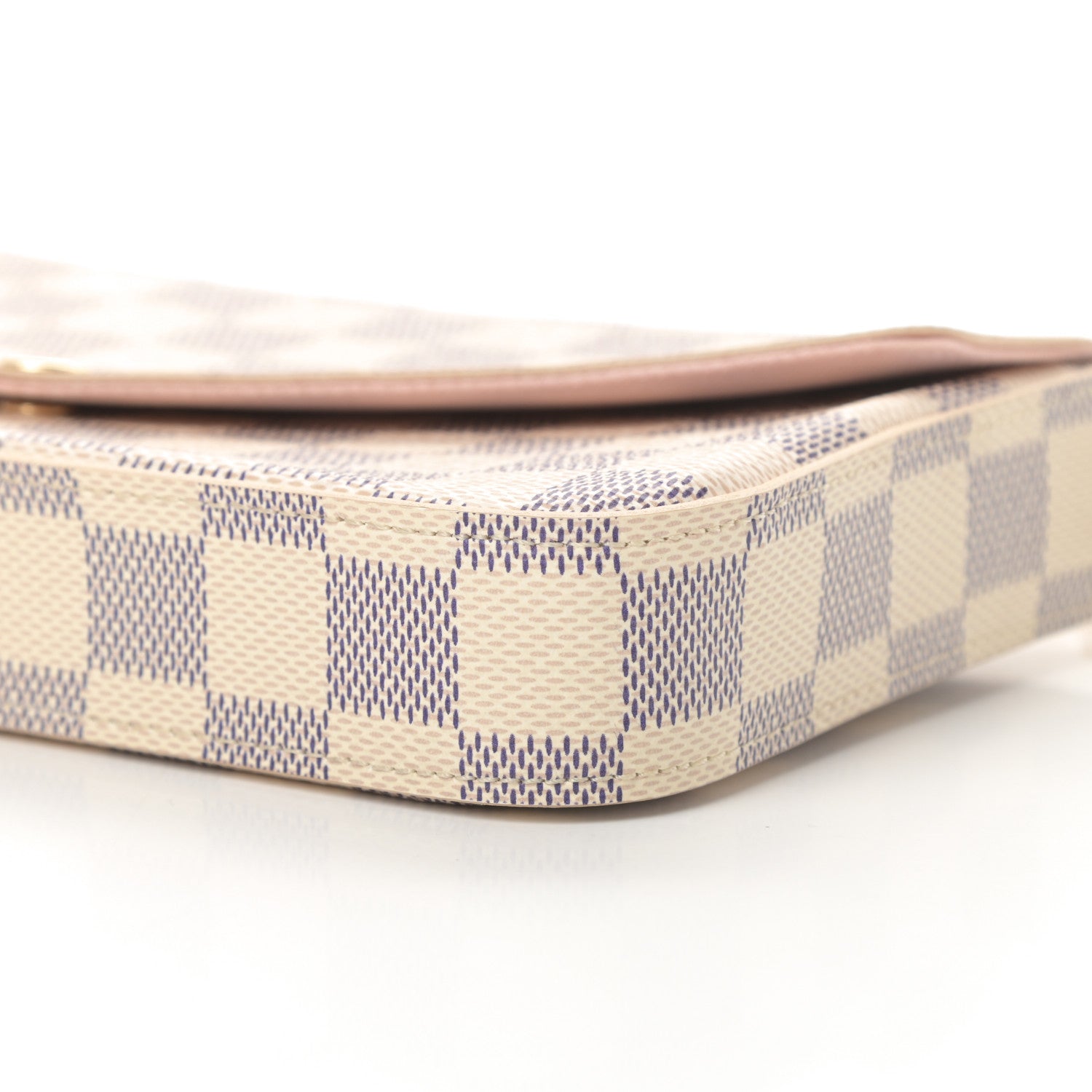 Louis Vuitton Damier Azur Pochette Felicie Chain Wallet Rose Ballerine 12 of 15