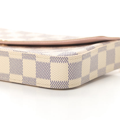 Louis Vuitton Damier Azur Pochette Felicie Chain Wallet Rose Ballerine 12 of 15