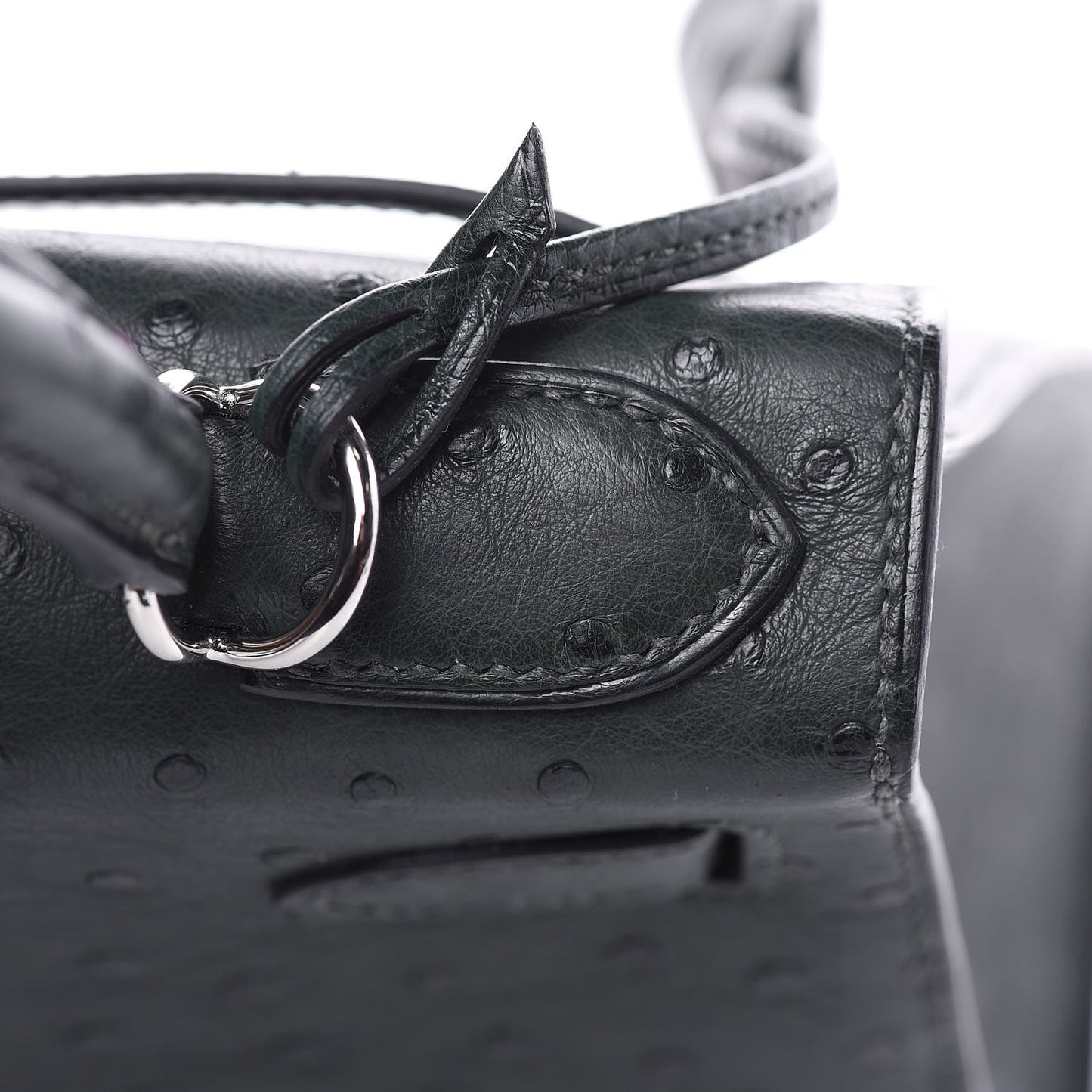 Ostrich Kelly Sellier 28 Vert Titien