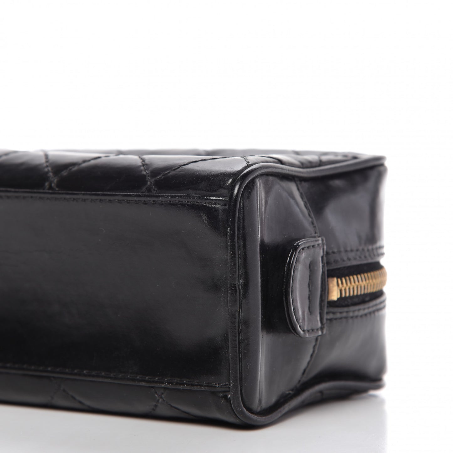 Lambskin Quilted Cosmetic Case Black