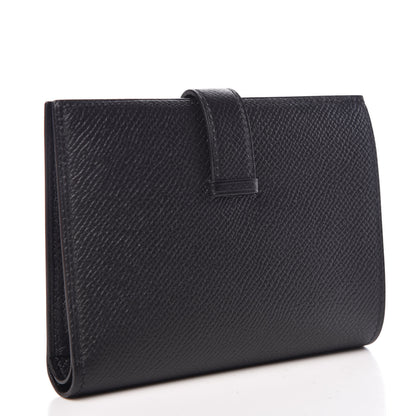 Hermes Epsom Bearn Compact Wallet Black 3 of 8