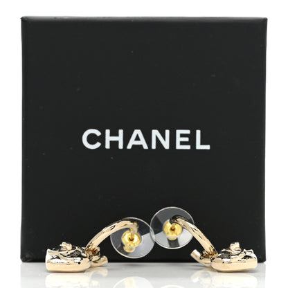 Chanel Metal CC Heart Turnlock Drop Earrings Gold 5 of 5