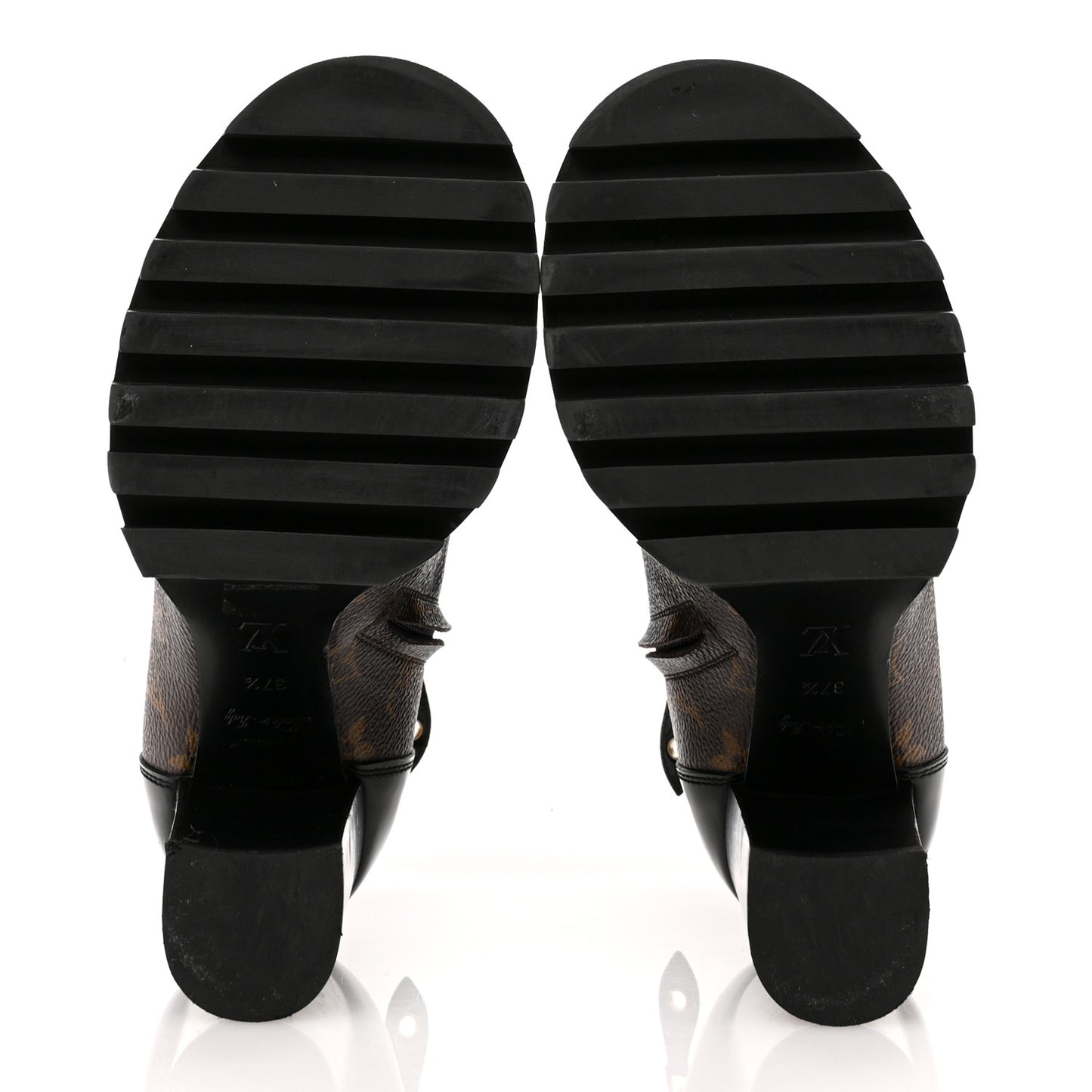 Patent Calfskin Monogram Star Trail Ankle Boots 37.5 Black