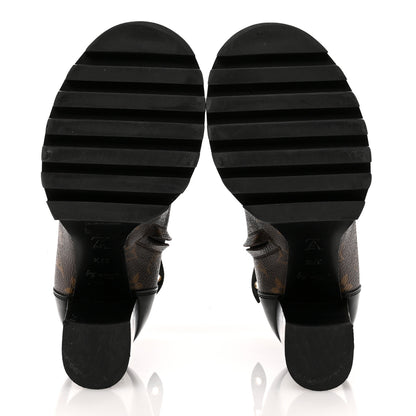 Louis Vuitton Patent Calfskin Monogram Star Trail Ankle Boots 37.5 Black 6 of 11