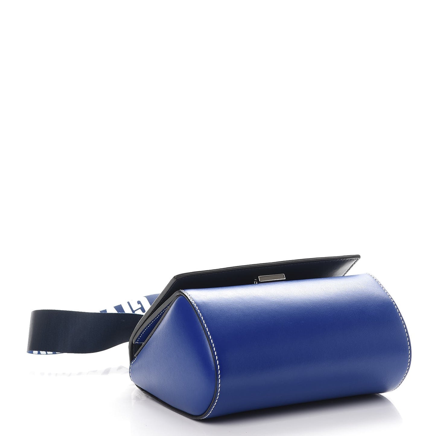 Calfskin Mini Pandora Box Logo Strap Crossbody Bag Moroccan Blue