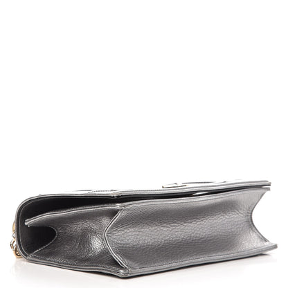 Christian Dior Metallic Grained Calfskin Medium Diorama Flap Bag Silver 4 of 9