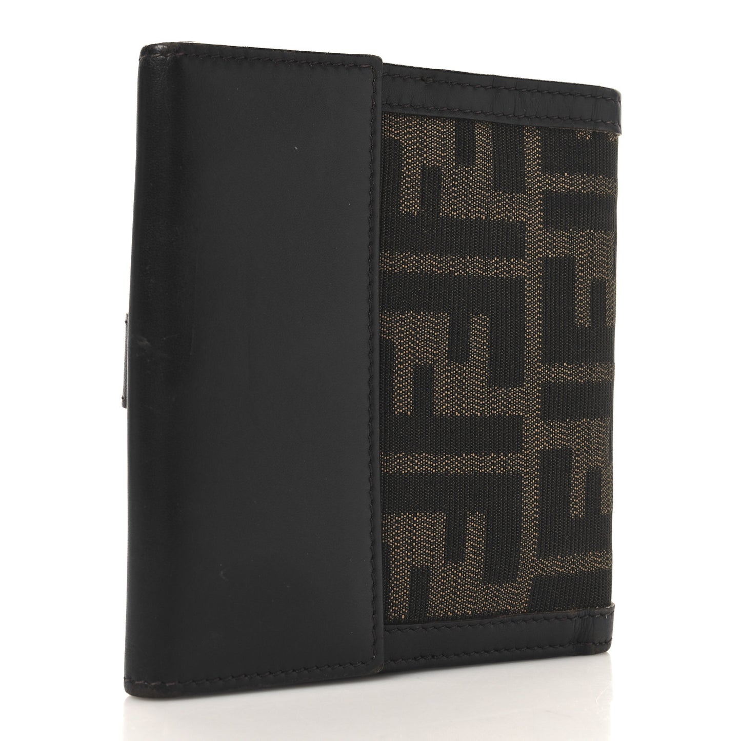Zucca Cuoio Lucido Compact Wallet Tobacco Moro