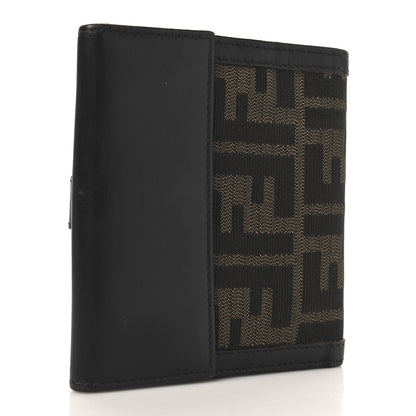 Fendi Zucca Cuoio Lucido Compact Wallet Tobacco Moro 3 of 12