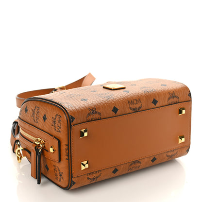 MCM Visetos Small Essential Boston Bag Cognac 4 of 8