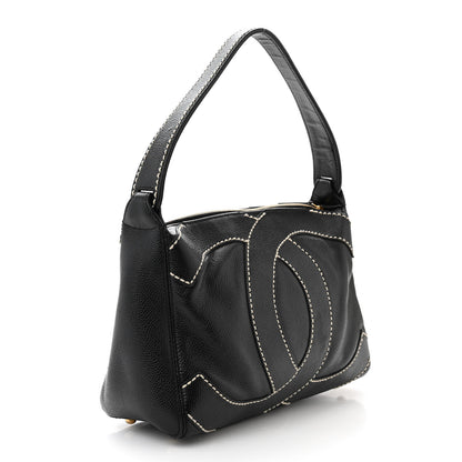 Chanel Caviar CC Stitched Medium Hobo Black 3 of 10