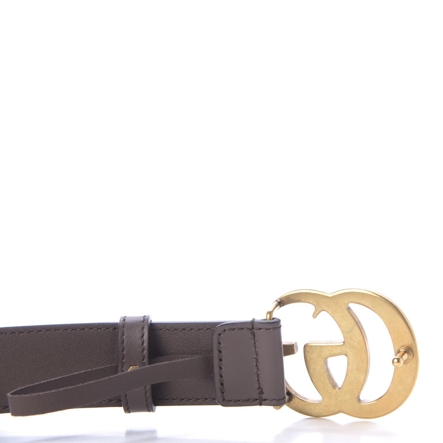 Gucci GG Supreme Monogram Matte Plutone Calfskin Double G 30mm Belt 85 34 Beige Ebony New Acero 3 of 7